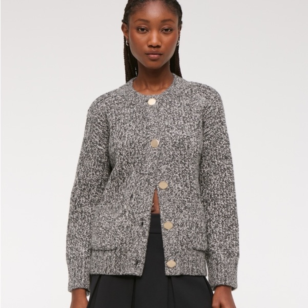 Abercrombie Relaxed Hardware Crew Cardigan